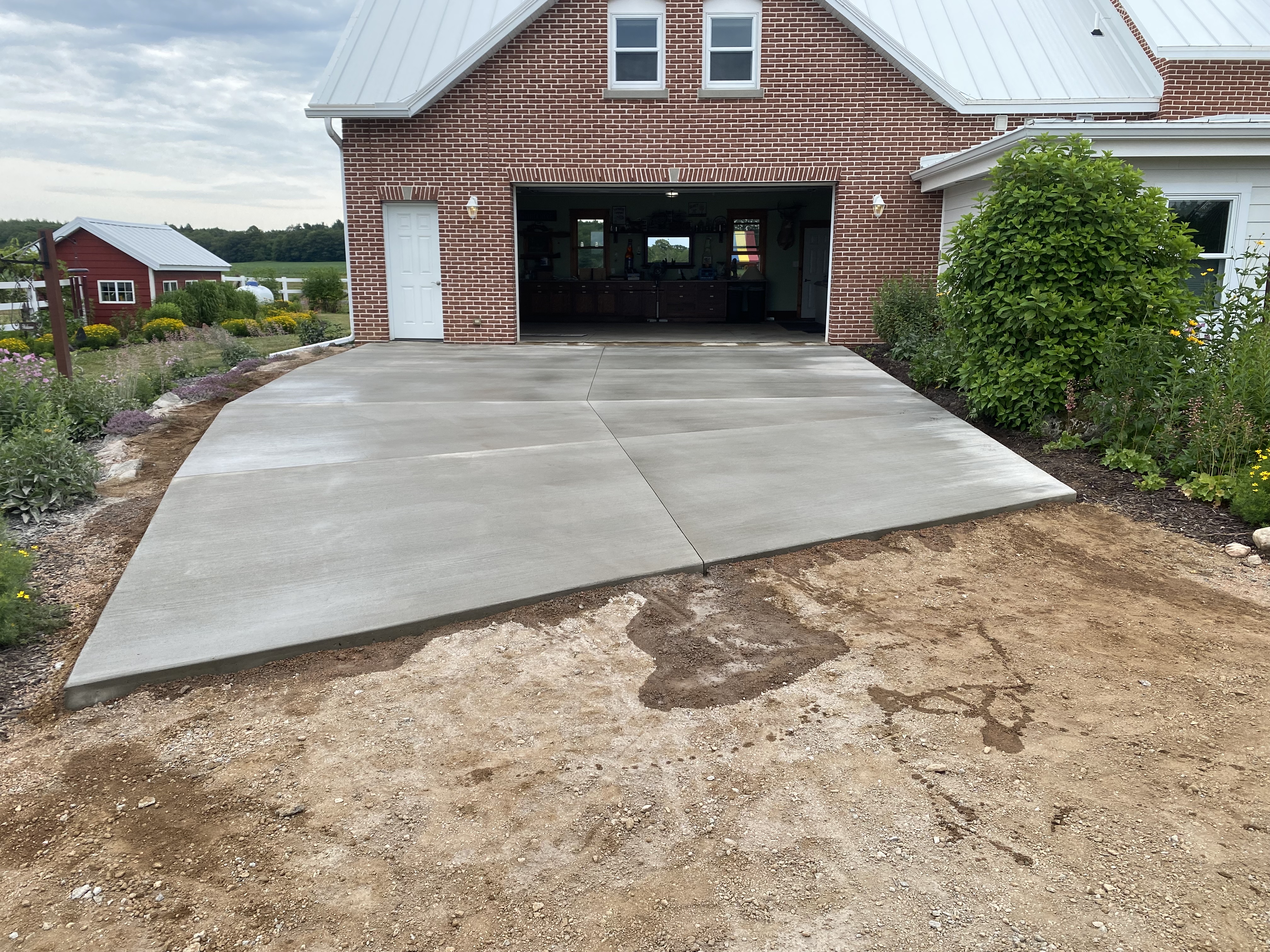 New concrete driveway pour — residential project
